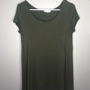 Olive green T-shirt dress